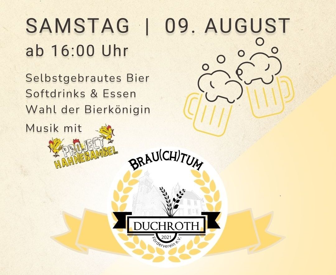 Bierfest in Duchroth am 09. August 2025